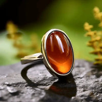 Hessonite Gomed Honey-Brown Ring - Saturn's Harmony | Brahmatells Astro Collection by Brahmatells