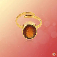 Hessonite Gomed Honey-Brown Ring - Saturn's Harmony | Brahmatells Astro Collection by Brahmatells