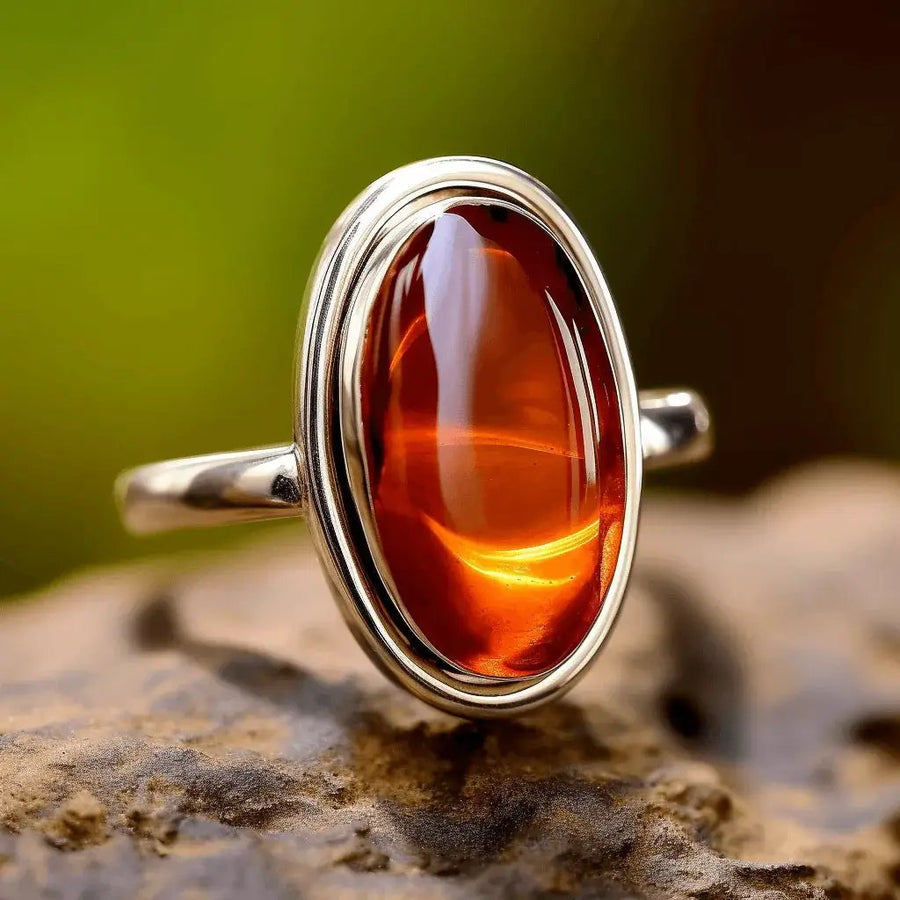 Hessonite Gomed Honey-Brown Ring - Saturn's Harmony | Brahmatells Astro Collection by Brahmatells