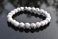 Howlite Chakra Healing Bracelet - 8mm Diamond Cut Beads by Brahmatells
