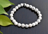 Howlite Chakra Healing Bracelet - 8mm Diamond Cut Beads by Brahmatells