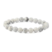 Howlite Diamond Cut Bracelet - 8mm Beads for Reiki Healing by Brahmatells