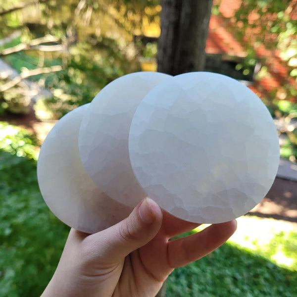 Selenite Charging Plate Flower of Life by Brahmatells