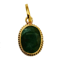 Intense Dark Green Emerald Oval Pendant - Panna's Elegance | Brahmatells by Brahmatells