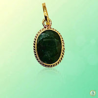 Intense Dark Green Emerald Oval Pendant - Panna's Elegance | Brahmatells by Brahmatells