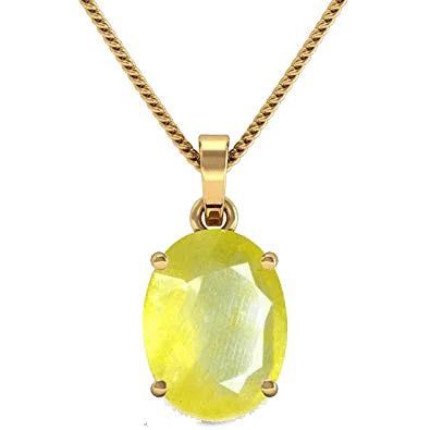 Jupiter's Blessing: Oval Yellow Sapphire Pendant | Brahmatells by Brahmatells
