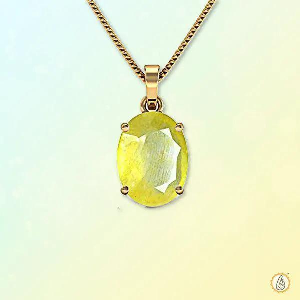 Jupiter's Blessing: Oval Yellow Sapphire Pendant | Brahmatells by Brahmatells