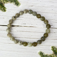 Labradorite Bracelet - 8mm Diamond Cut Beads | Brahmatells by Brahmatells