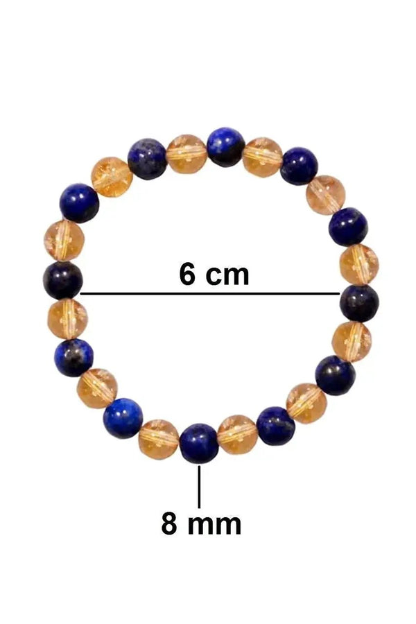 Lapis Lazuli & Citrine Bead Bracelet - Intuition & Empowerment | Brahmatells by Brahmatells