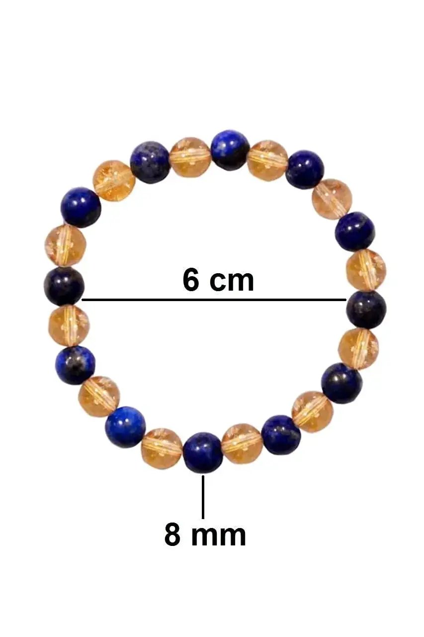 Lapis Lazuli & Citrine Bead Bracelet - Intuition & Empowerment | Brahmatells by Brahmatells