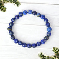 Lapis Lazuli Diamond Cut Bracelet - 8mm Beads for Reiki Healing by Brahmatells