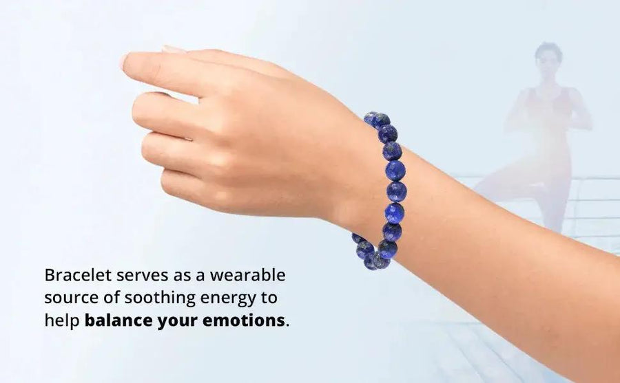 Lapis Lazuli Diamond Cut Bracelet - 8mm Beads for Reiki Healing by Brahmatells