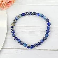 Lapis Lazuli Diamond Cut Bracelet - 8mm Beads for Reiki Healing by Brahmatells