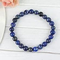 Lapis Lazuli Diamond Cut Bracelet - 8mm Beads for Reiki Healing by Brahmatells