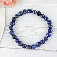 Lapis Lazuli Diamond Cut Bracelet - 8mm Beads for Reiki Healing by Brahmatells