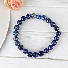 Lapis Lazuli Diamond Cut Bracelet - 8mm Beads for Reiki Healing by Brahmatells