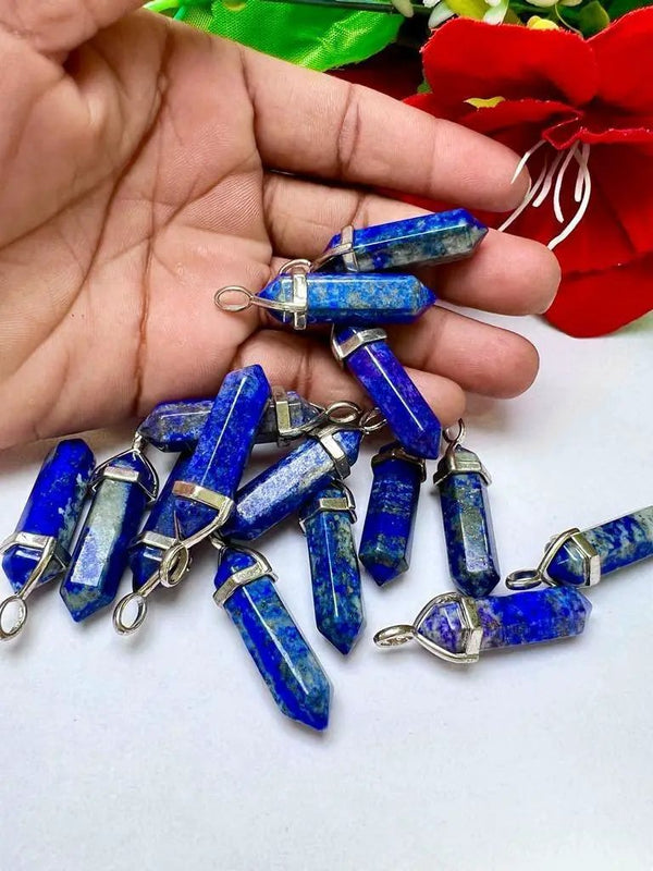 Lapis Lazuli Stone Healing Double Terminated Point Pendant by brahmatells