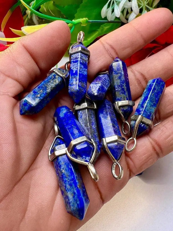 Lapis Lazuli Stone Healing Double Terminated Point Pendant by brahmatells