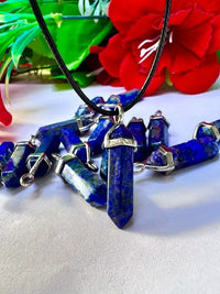 Lapis Lazuli Stone Healing Double Terminated Point Pendant by brahmatells