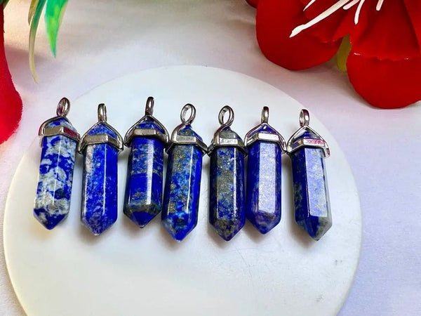 Lapis Lazuli Stone Healing Double Terminated Point Pendant by brahmatells