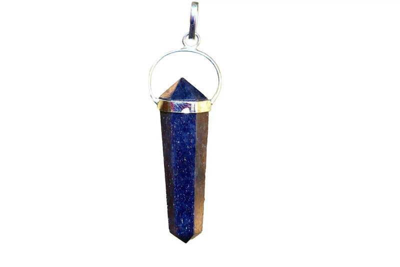 Lapiz Lazuli Double Side Pendant Dark Blue by Brahmatells