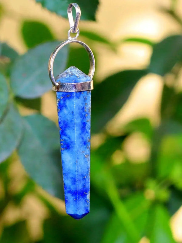 Lapiz Lazuli Double Side Pendant Ligt Blue by Brahmatells