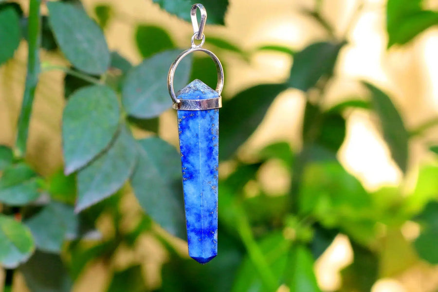 Lapiz Lazuli Double Side Pendant Ligt Blue by Brahmatells
