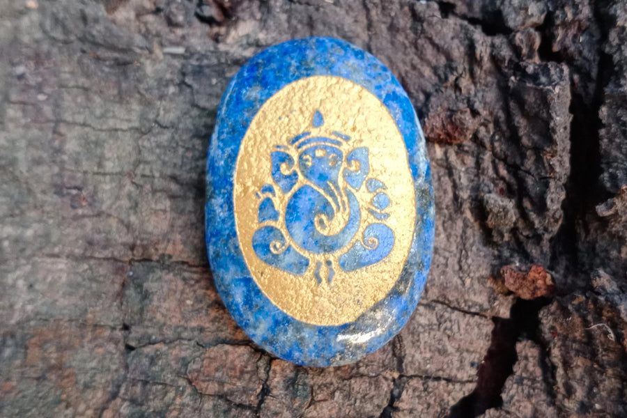 Lapiz lazuli Energized Crystal Ganpati by Brahmatells