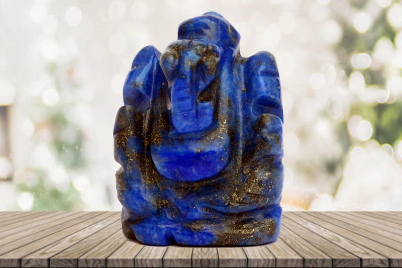 Lapis Lazuli Ganesha Idol for Wisdom & Protection | Brahmatells by Brahmatells