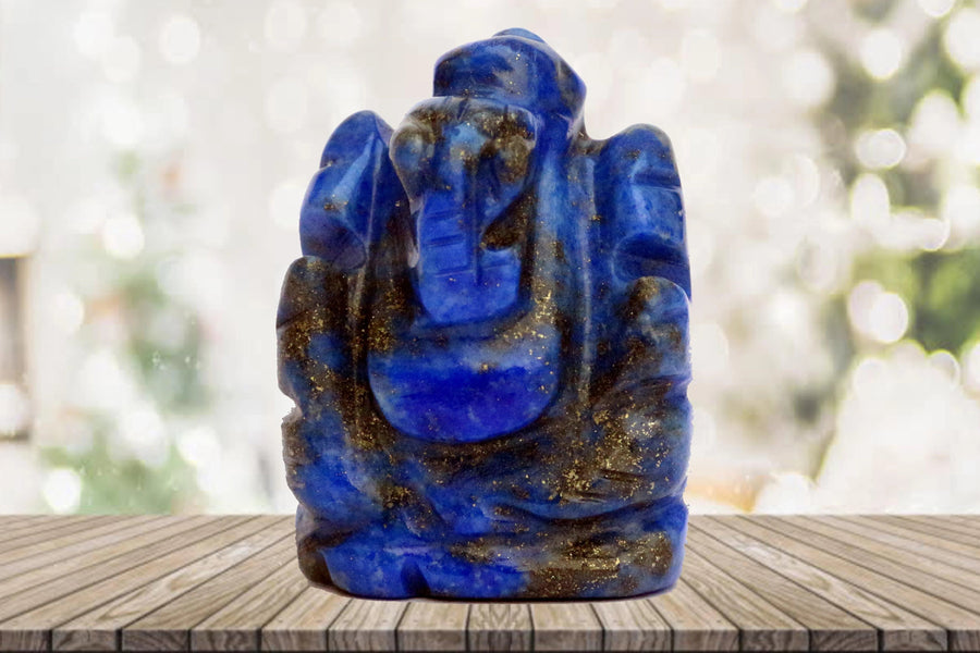 Lapis Lazuli Ganesha Idol for Wisdom & Protection | Brahmatells by Brahmatells