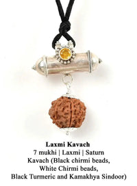Laxmi Kavach Pendant with 7 Mukhi Rudraksha | Brahmatells by Brahmatells