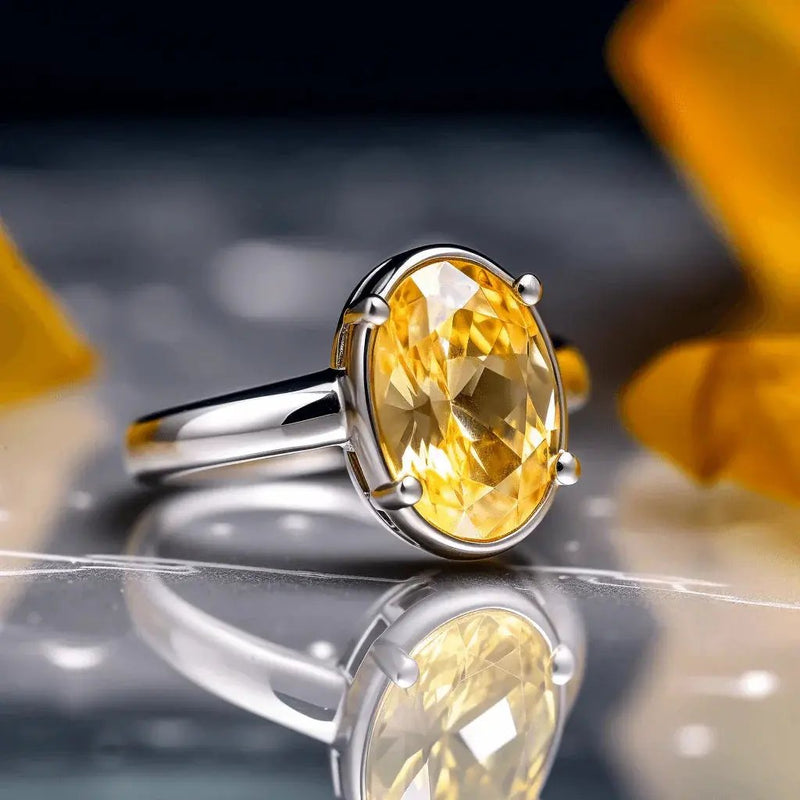 Lemon-Yellow Sapphire Ring - Jupiter's Harmony | Brahmatells by Brahmatells