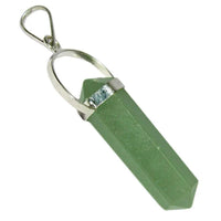 Light Green Aventurine Stone Double Point Pencil Pendant 2 Inch by Brahmatells