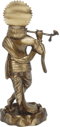 Lord Krishna Brassware Statue In Antique Finish by Brahmatells