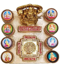 Mahalakshmi Yantra Chowki (Brass Chowki) | Ashtalaxmi Yantra Brass Chowki for Money by Brahmatells