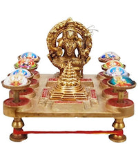 Mahalakshmi Yantra Chowki (Brass Chowki) | Ashtalaxmi Yantra Brass Chowki for Money by Brahmatells