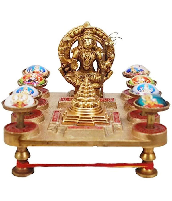 Mahalakshmi Yantra Chowki (Brass Chowki) | Ashtalaxmi Yantra Brass Chowki for Money by Brahmatells