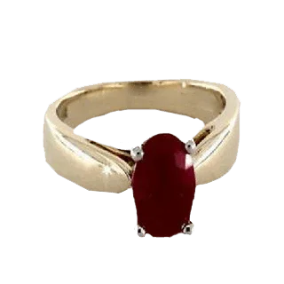 Maroon-Red Ruby Manak Oval Ring - Sun's Radiance | Brahmatells by Brahmatells