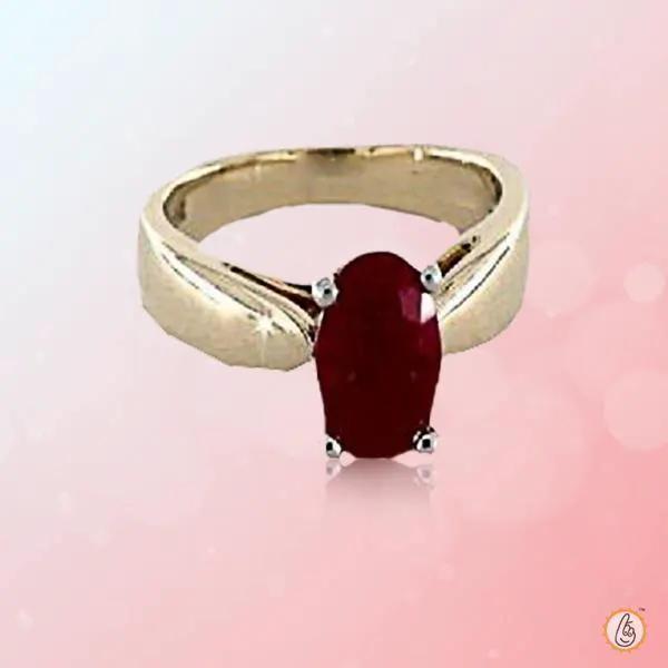 Maroon-Red Ruby Manak Oval Ring - Sun's Radiance | Brahmatells by Brahmatells