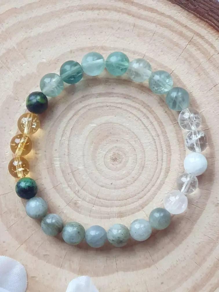 Menopause & PCOS/PCOD Support - Citrine, Moonstone, Fluorite Bracelet | Brahmatells by Brahmatells