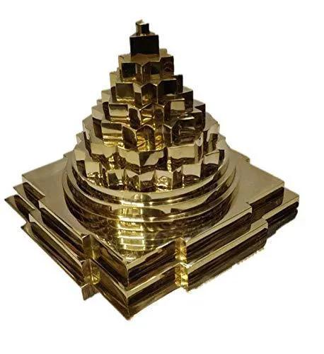 Meru Shree Yantra (Brass-Gold) by Brahmatells