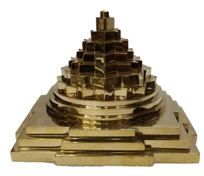 Meru Shree Yantra (Brass-Gold) by Brahmatells