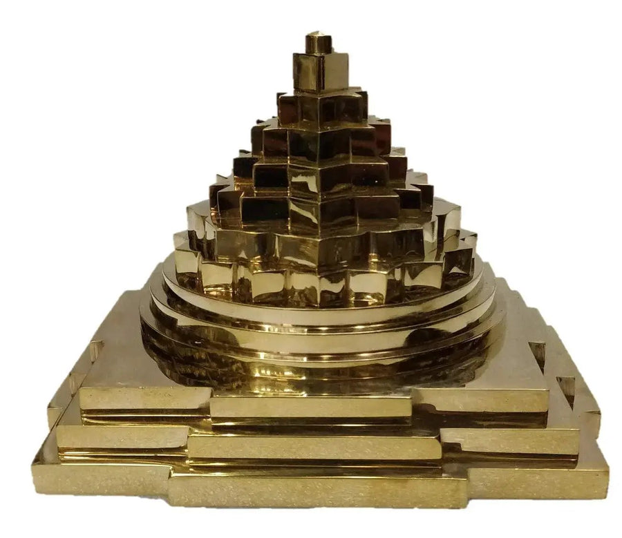 Meru Shree Yantra (Brass-Gold) by Brahmatells