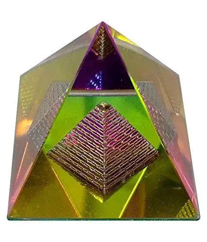 Money Collection Vastu Feng Shui Yantra Crystal Shree Yantra Pyramid Colorful by Brahmatells