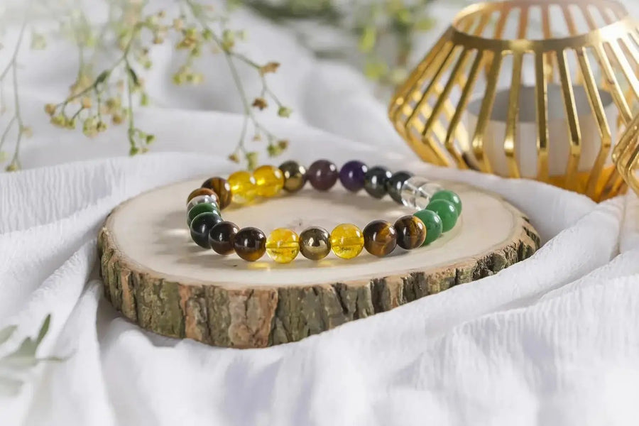 Money Magnet Bracelet | Pyrite, Citrine, Aventurine, Amethyst by Brahmatells