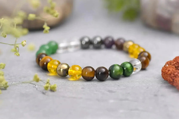 Money Magnet Bracelet | Pyrite, Citrine, Aventurine, Amethyst by Brahmatells