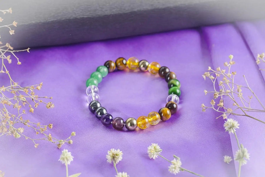 Money Magnet Bracelet | Pyrite, Citrine, Aventurine, Amethyst by Brahmatells