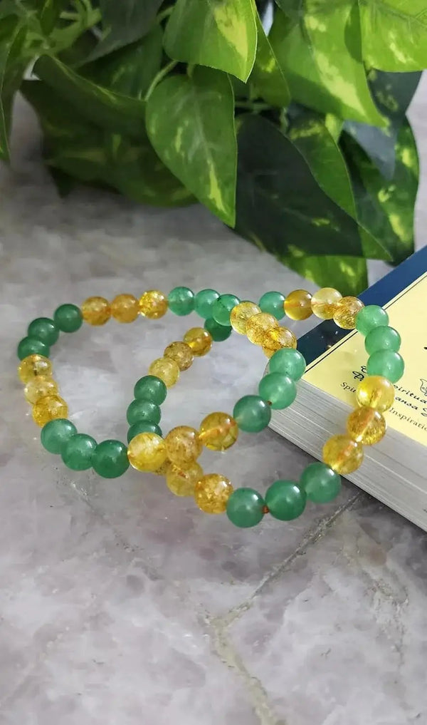 Money Magnet Citrine & Green Aventurine Bracelet | Wealth & Success by Brahmatells