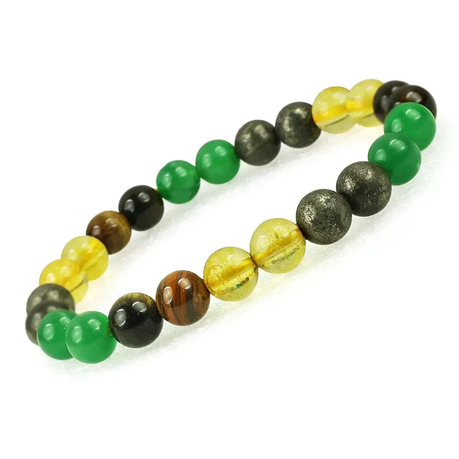 Money Magnet Wealth Bracelet | Pyrite, Tiger Eye, Citrine | 8mm Beads by Brahmatells