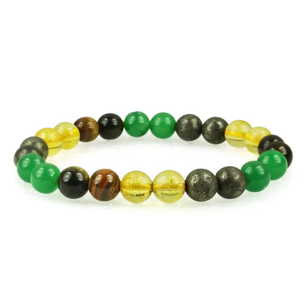 Money Magnet Wealth Bracelet | Pyrite, Tiger Eye, Citrine | 8mm Beads by Brahmatells